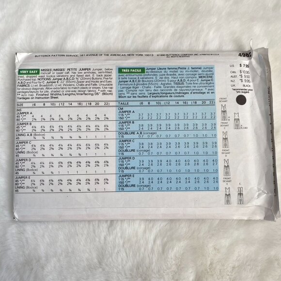 2 Butterick Classics Sewing Patterns - Picture 5 of 5